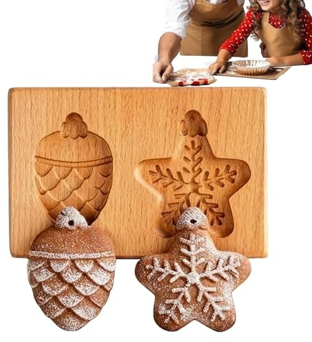 Holz Keksstempel, Realistische 3D Werkzeuge Aus Holz, Küchen Plätzchenausstecher, Zum Backen für Feiern Feste Hochzeiten und Partys