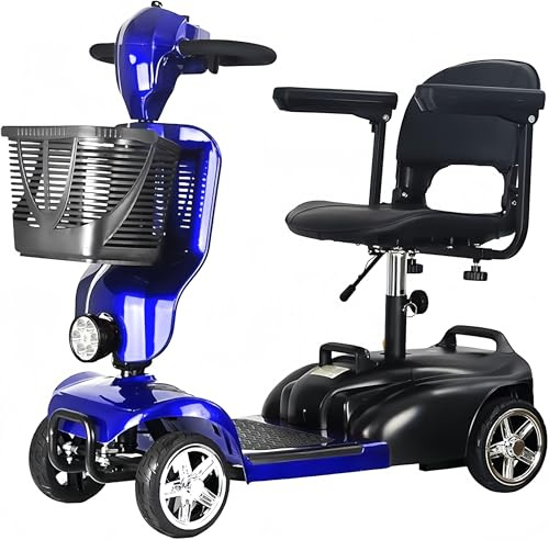 iCAN X-02 2026 Model Portable Mobility Scooter (Blue), 120 Kg Capacity, 12.5 Mile Long Range, Removable Battery, UK Regulated, LED Headlight, Removable Basket, CupHolder, Front Fairing