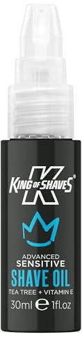 King of Shaves Advanced Sensitive Shaving Oil Vitamin E Travel 30ml | Clear No Foam Formula that Helps Reduce Razor Burn. For Sensitive Skin. 100% Naturally Derived Ingredients.