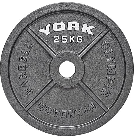 York 25kg - 1x Hammertone Cast Iron Olympic Plate