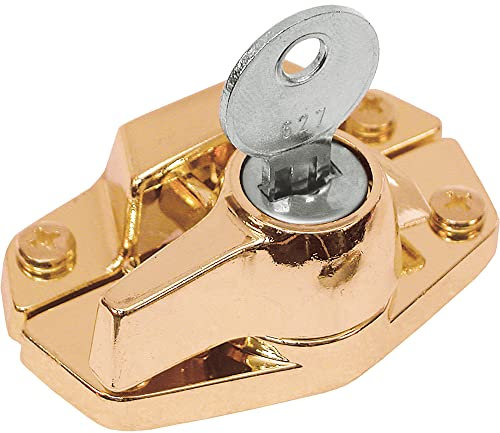 Defender Security U 9927 Sliding Window Lock Sash, Brass