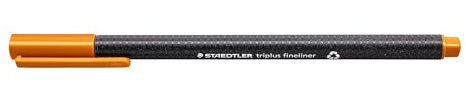 STAEDTLER 334-7 Triplus Fineliner (Dreikant, Superfeine, Metallgefasste Spitze, Linienbreite ca. 0,3 mm, 10 Stück) hellbraun