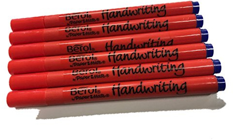 Berol Handwriting Pen Stick Dark Blue S0879260,Pack of 6