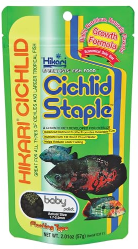 Hikari Cichlid Staple Floating Baby Pellets for Pets, 2-Ounce