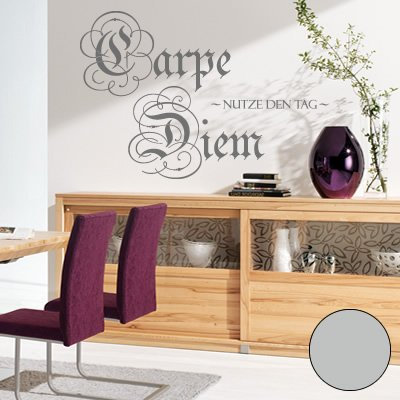 Klebesüchtig A275 Wandtattoo Carpe Diem 60cm x 41cm hellgrau Dekoration - Bad - Wohnzimmer - Aufkleber - Wandsticker