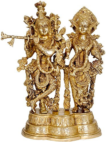 Exotic India Radha Krishna Statue aus Messing