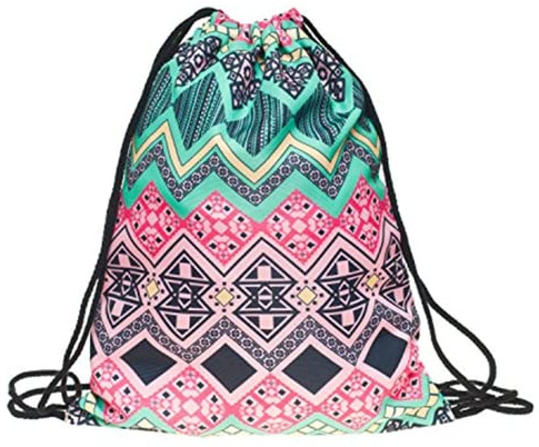 Loomiloo Beutel Muster Bag Stringbag Kordel Gym Tasche Tüte Jutebeutel Turnbeutel