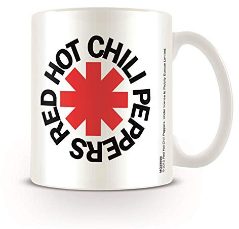 Pyramid International RED HOT Chili Peppers (Logo White) Keramikbecher, Keramik, Mehrfarbig, 8.5 x 12 x 10.5 cm