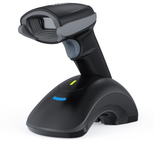 TEEMI Lettore di codici a barre senza fili Bluetooth QR 2D con ricevitore culla USB Base per supermercato al dettaglio Magazzino