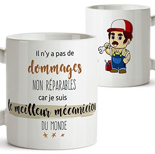 Tasse pour Un Mécanicien - Il n'y a Pas de dommages Non réparables Car Je suis Le Meilleur mécanicien du Monde - Mug/Tasse pour Les métiers/Professions. Cadeaux pour Les mécaniciens