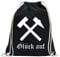 Kiwistar - Turnbeutel - schwarz - Glück auf! - Bergbau - Kumpel - Fun Rucksack Sport Beutel Gymsack Baumwolle mit Ziehgurt