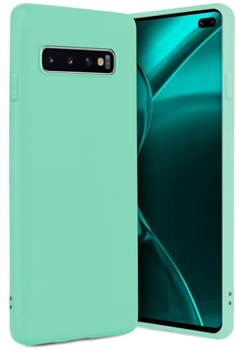 ONEFLOW SlimShield Pro für Samsung Galaxy S10 Plus Hülle Ultra dünn erhöhter Rand, TPU Backcover minimalistisch Handyhülle flexibel, Schutzhülle mit Kamera- und Displayschutz, Mint