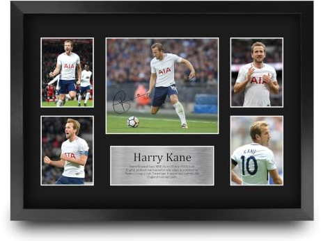 HWC Trading Harry Kane A3 Gerahmte Signiert Gedruckt Autogramme Bild Druck-Fotoanzeige Geschenk Für Tottenham Hotspur Spurs Fußball Fans