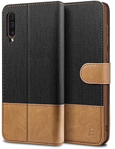 BEZ Handyhülle für Samsung Galaxy A50 Hülle, A30s Hülle, Tasche Kompatibel für Samsung Galaxy A50/ A30s, Schutzhüllen aus Klappetui mit Kreditkartenhaltern, Ständer, Magnetverschluss, Schwarz