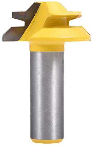 KATUR 45 Degree Lock Miter Router Bit Stock Joint Router Bit with 1/2 Inch Shank for Thick Wood Cutter Tool and Window Bits(1/2 Shank 1-3/8 Width)