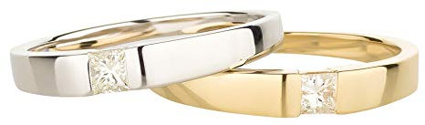 Ardeo Aurum Damenring aus 375 Gold Gelbgold mit 0,18 ct Diamant Princess-Schliff Spannfassung Solitär Verlobungsring