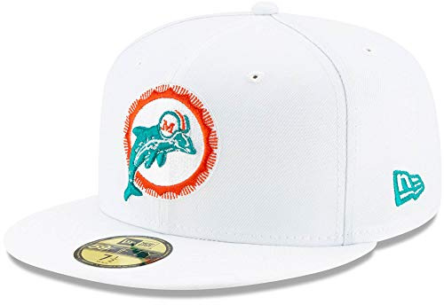 New Era 59Fifty Cap - NFL Retro Miami Dolphins weiß - 7 1/8