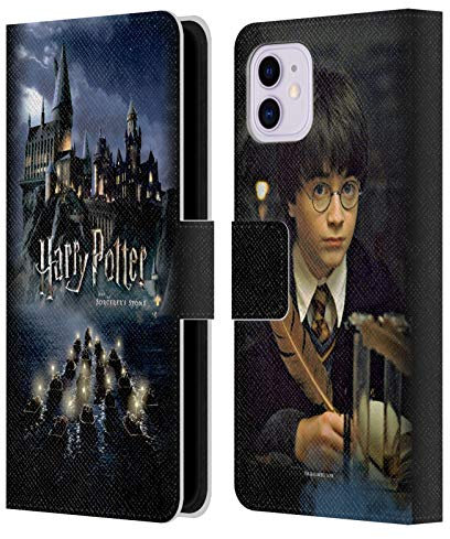 Head Case Designs Offizielle Harry Potter Burg Sorcerer's Stone II Leder Brieftaschen Handyhülle Hülle Huelle kompatibel mit Apple iPhone 11