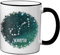 Taza de café con signo del zodiaco de Escorpio, horóscopo, astrología, constelación, estrellas, galaxia, idea de regalo única, dos diseños en 1 (325 ml, asa negra/borde)
