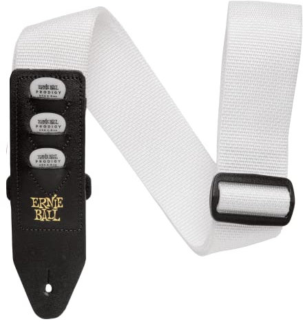 Ernie Ball Pickhalter-Gitarrengurt, aus Polypropylen, weiß