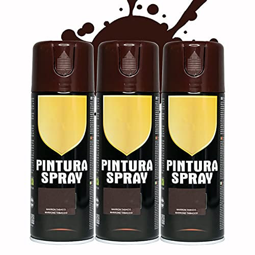 BESCH Pintura Spray 400ml para Metal/Madera/Plástico (Marron Tabaco, 400 ml (Paquete de 3)