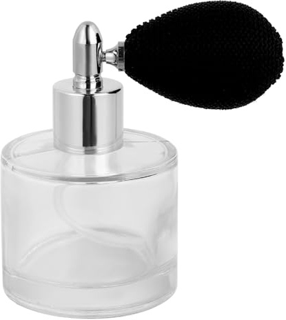 HEALLILY Crystal Refillable Perfume Vintage Style Spray Bottle with Pump Ball Refillable Glass Bottles Fine Mist Travel Spray Bottles Plant Mister for Woman 50ml Silver