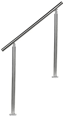 EINFEBEN Treppengeländer, Edelstahl Handlauf, 150 cm Geländer mit 0 Querstreben, für Innen und Außen Brüstung Balkon