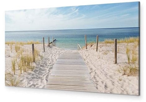 murando - Akustikbild Strand und Meer Bilder Akustikschaum Hochleistungsschallabsorber Schallschutz Leinwand 1 tlg Wandbild Raumakustik Schalldämmung Landschaft Natur Himmel