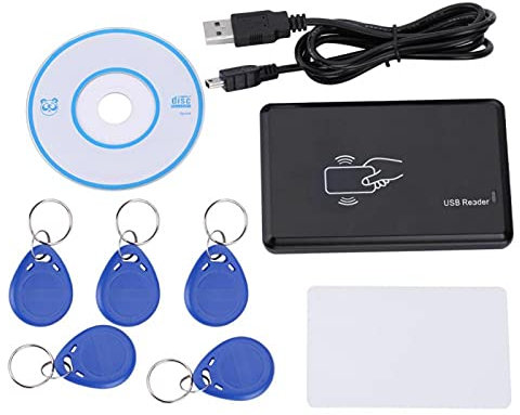 Nikou RFID-Kartenleser USB-ID-Kartenschreiber & Kopierer 125khz USB-RFID-Karten-Duplizierer mit 5 Stück Schlüsselanhänger