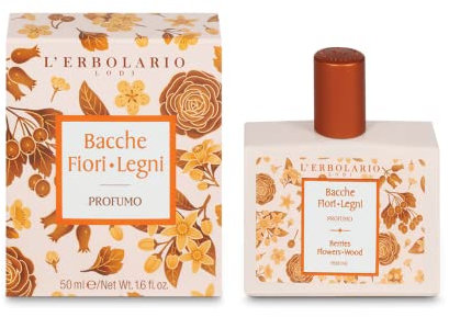 L'Erbolario Bacche Fiori Legni, Profumo Unisex, Profumo Uomo, Profumo da Donna, Fragranza Agrumata e Fiorita, Formato da 50 ml