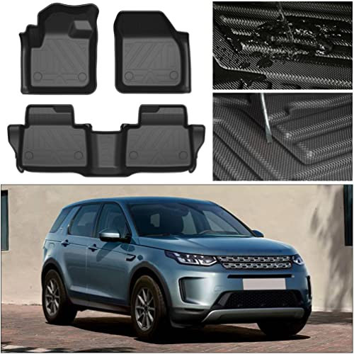 yingpuchuang Gummi Auto Fußmatten für Land Rover Discovery Sport 2020 5 Sitze Fussmatten Wasserdicht rutschfest Gummimatten Allwetter Schutz Innere Zubehör Vollständiger Satz Schwarz