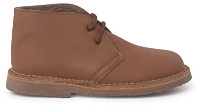 Pisamonas Desert Boots Aus Leder Mit Schnürsenkeln Und Lammfell-Innensohle Größe 30 Farbe Kamel