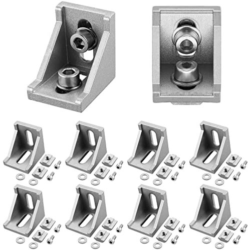 10x EYPINS Befestigungsmaterial Winkel, Aluprofil 30x30 Nut 8 Winkelverbinder wasserdicht & rostfrei mit Edelstahl Befestigungsset Eckwinkel Eckverbinder 90 ° Winkel Raster für Solaranlagen-Systeme