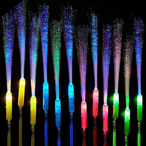 Lampe à Fibre Optique, Bâton Lumineux LED Mariage, Baguettes Lumineuses à Fibre Optique, Bracelets Lumineux à LED, Bâtons Fluorescents Pour Fête, Baguette à Fibre Optique Clignotante Jouets Lumineux