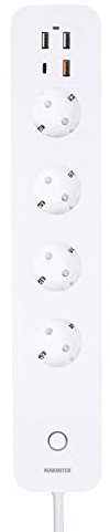 Alexa Mehrfachsteckdose - Marmitek Power LI - WiFi - WLAN - 4 Steckdosen / 3 USB / 1 USB-C - Quick Charge 3.0 - Steckdosenleiste - Überspannungsschutz - Energiezähler - Funktioniert mit Google, Alexa
