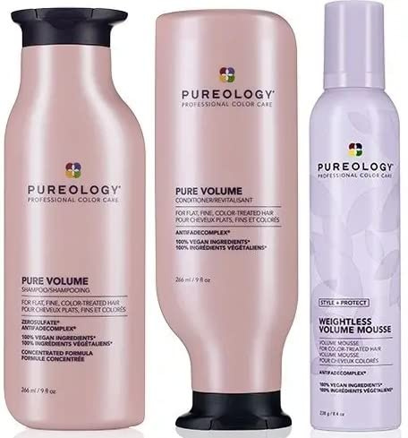 Pureology Pack Pure Volume Shampoo, Conditioner and Weighless Volume Mousse