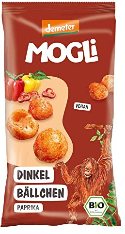 Mogli Knabber Gebäck - Dinkel Bällchen Paprika demeter, 40g (4er Pack)