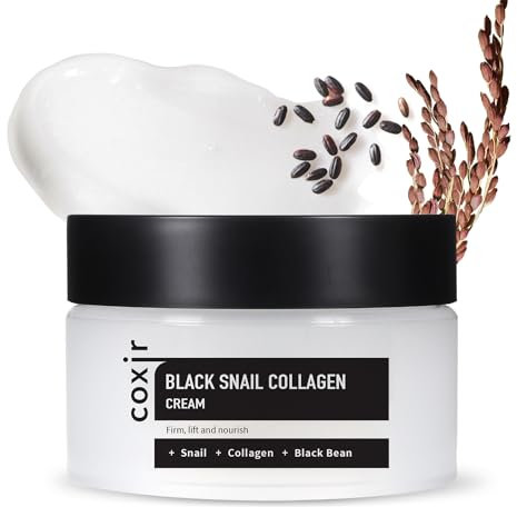 COXIR ] Schwarze Schnecken-Kollagen-Creme (30 ml) | Schneckenmucin, Kollagen, schwarze Bohnen | parabenfrei, tierversuchsfrei, koreanische Hautpflege (30 ml) (30 ml (1er Pack))