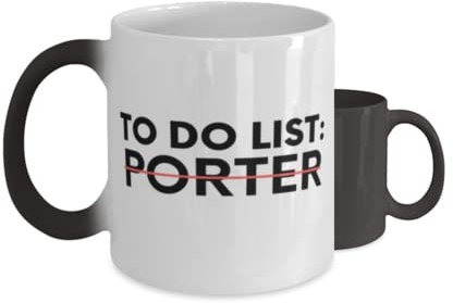 Teegarb Letter Blanket Kaffeebecher mit Farbwechsel, 325 ml, lustige To-Do-Liste, Porter, Ruhestand, Arbeiter, Feiern, Neuheit, Pädagogin, Ruhestand, Arbeit, Männer, Frauen