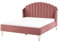 Velvet Bed Frame Shell Headboard EU Double Size 4ft6 Metal Legs Pink Ambillou