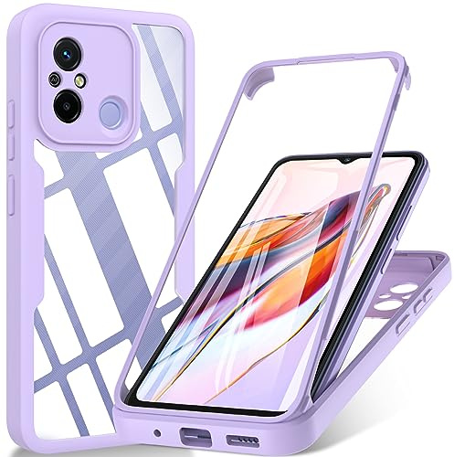 Hensinple Coque Redmi 12C, Coque Redmi 11A, 360 ° Full Body Double Coque Antichoc Housse Protection D'écran Integrale, Etui Antirayures TPU Bumper Case Xiaomi Redmi 12C / 11A