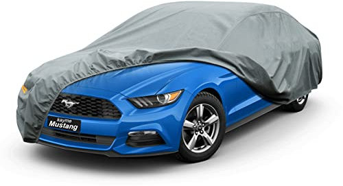 Kayme Robustes Autoabdeckung Wasserdicht Atmungsaktiv Passend für Ford Mustang (1993-2025), Vollgarage Autoplane für Regen Sonne Staub Schutz, Auto Abdeckplane Faltgarage Abdeckung(3-7 Tage liefern)
