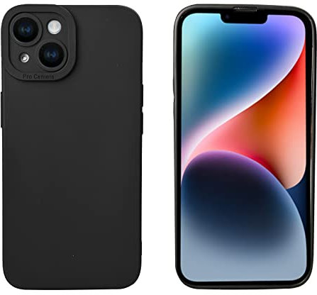 LOOKSEVEN For iPhone 15 Case, Black Silicone TPU Rubber Back Cover Case Compatible for iPhone 15 (6.1 inch)