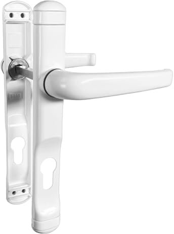Sivenci - Manillas Para Puerta Exterior con Bocallave | Tirador con Bocallave (Juego) | 225 x 29 x 48 mm | Color Blanco