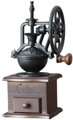 Generic Manual Coffee Grinder Vintage Wooden Hand Crank Coffee Mill Retro Coffee Bean Grinder Rotating Grain Hand Coffee Grinder for Espresso French Press