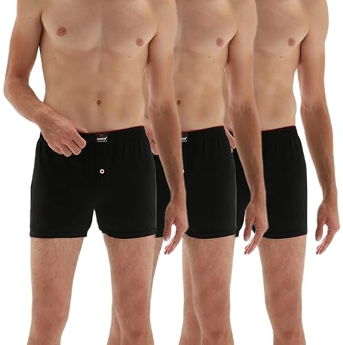 Erdem Ic Giyim Herren-Boxershorts 1-3-9 Multipack, Premium-Herrenunterwäsche, Boxer für Männer, bequeme Unterwäsche für Männer, Boxershorts für Herren, Baumwolle, Grundfarbe, a | XL - 3er-Pack-Schwarz
