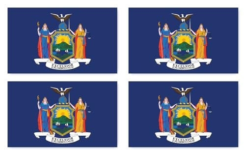 Aufkleber: 200x120 mm, 4 Stück - Flagge - Vereinigte Staaten von Amerika/USA - Bundesstaat - New York - US-NY - für Auto, Koffer, Laptop und mehr