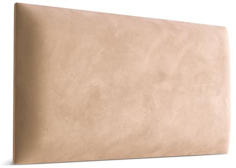Muralo Wandkissen Gepolstert, Magic Velvet, Wandpolster - 50x30 cm, Beige | Wandpaneel, ideal als Bettkopfteil oder Lendenkissen - für Schlafzimmer und Wohnzimmer, einfache Anbringung mit Montagekleber
