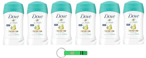 6x Dove Deodorante Stick Birne und Aloe Vera mit Feuchtigkeitscreme,Deodorant 48h - Deo 40ml + Beni Culinari Kostenloser Schlüsselanhänger