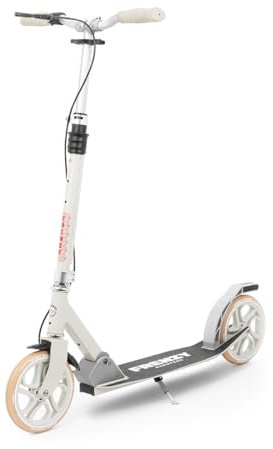 Frenzy 205 mm Dual Brake V4 Erwachsenen-Kick/Push City Commuter Scooter mit 205 mm großen Rädern, ABEC-7 Leichtlaufrolllager, höhenverstellbarer Lenker, leicht zusammenklappbar, Kick-Ständer, Hand-